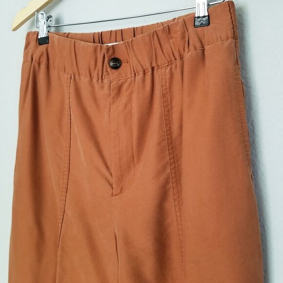 Madewell Tapered Huston Pull-On Crop Pants M Burnt Clay Lyocell Blend Comfy $85 - Picture 15 of 15